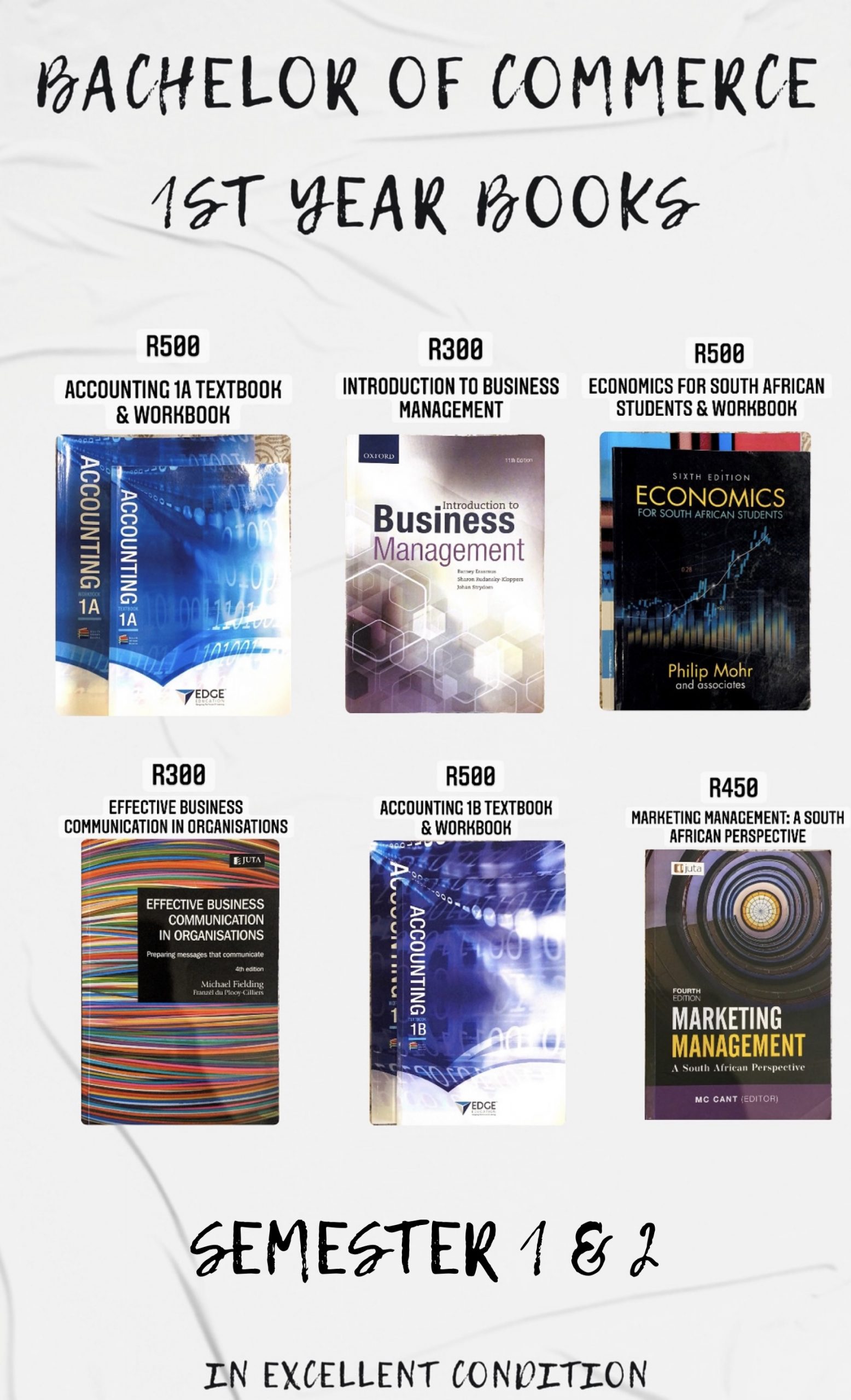 Bachelor of Commerce Semester 1 & 2 Year 1